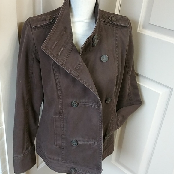 Ruff Hewn ladies double breasted brown jacket, Med - Picture 2 of 12